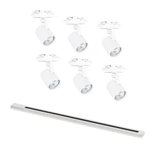 Oświetlenie szynowe 1-fazowe 6 x reflektor GU10 mini biały + szyna 2 m XD | Nowy produkt