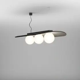 AQfelt OVALL BALL midi x3 LED M940 zwieszany czarny + panel grafitowy 59897-M940-D0-00-G2 AQForm - Wyjątkowa oferta