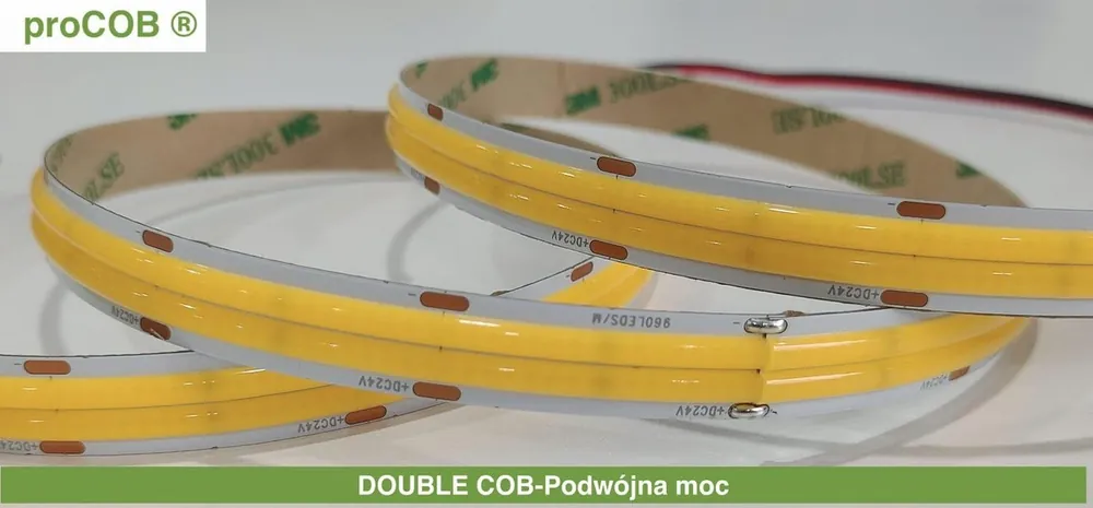 Taśma LED proCOB® 24V DOUBLE DUAL Dwurzędowe COB 3000K Ciepla Barwa ULLS49 proCOB® - Nowy produkt