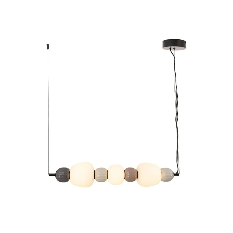 Wysoka jakość - Lampa wiszaca MODERN 28W, OPAL + DARK GREY+MEDIUM BROWN+LIGHT GREY P0630 MAXLIGHT