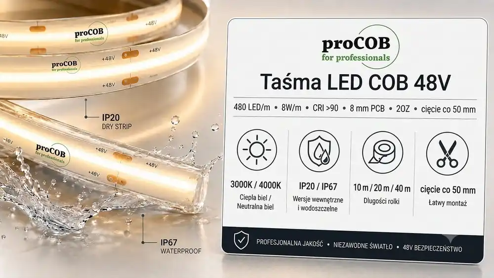 Top produkt - Taśma LED COB 48V 3000K 40m IP67 proCOB® MUS51