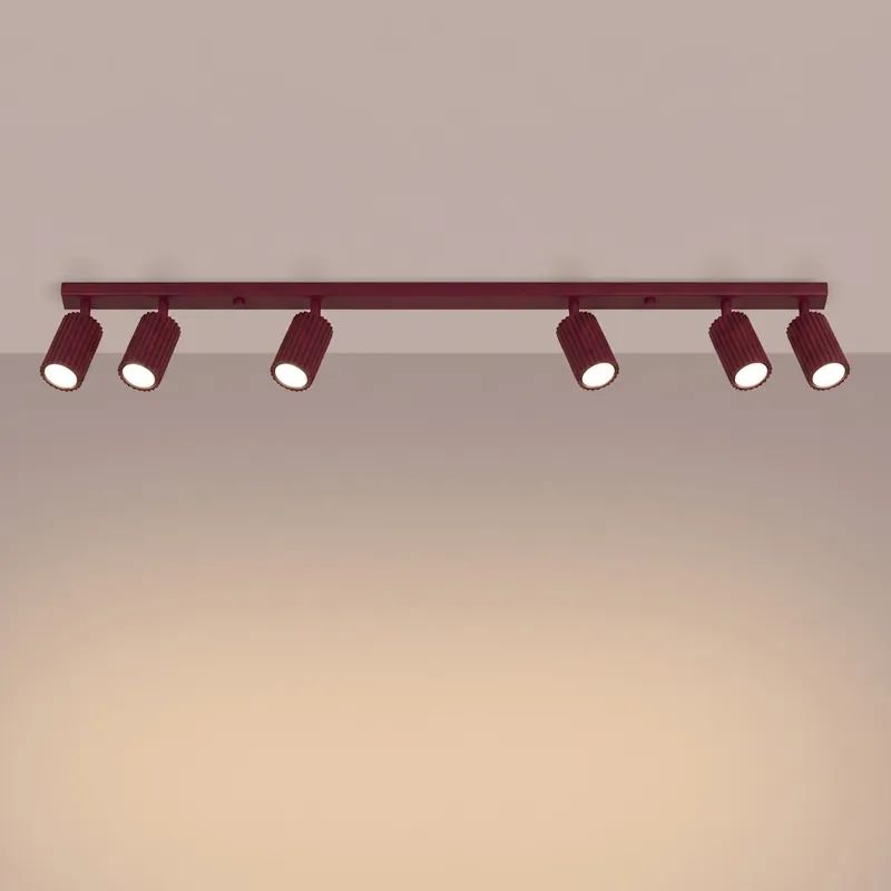 Cena obniżona - SOLLUX SL.1925 plafon KARBON 6L burgund