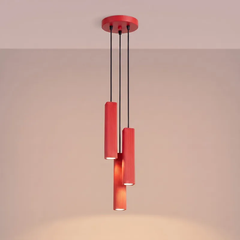 Bezpośrednio z fabryki - SOLLUX SL.3255 lampa wisząca RAYO 3P czerwona
