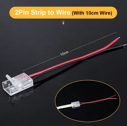 Mini Szybkozłączka z Kablem Taśm LED COB 8mm IP20 ULAC310 Unilight | Sprawdzony wybór