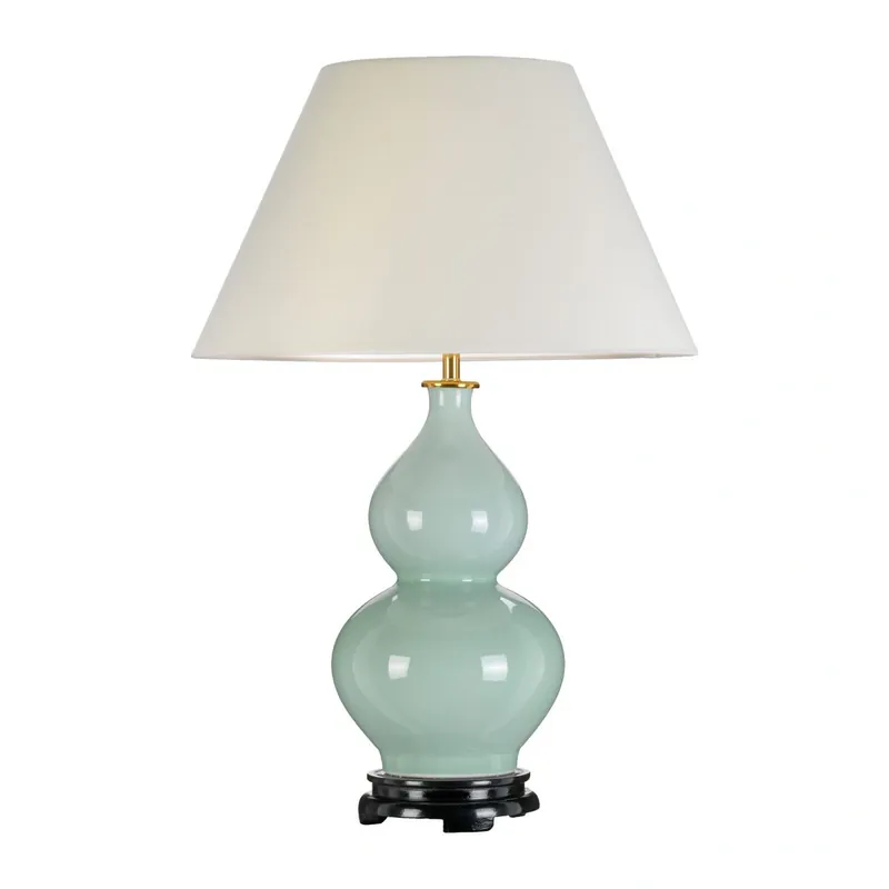 Cena obniżona - Lampa stołowa Harbin Seledynowa Seledynowe DL-HARBIN-TL-CEL Elstead Lighting