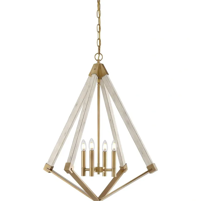 Lampa wisząca View Point Bielona imitacja drewna / Postarzany mosiądz QZ-VIEW-POINT-L Elstead Lighting | Cena producenta