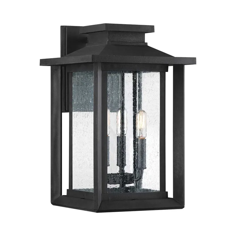 Profesjonalna jakość - Duża latarnia naścienna Wakefield Czarne QZ-WAKEFIELD-L-TBK Elstead Lighting