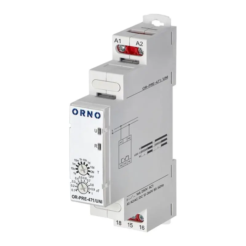 Przekaźnik czasowy Economic, opóźnione załaczenie, 12-240V AC/DC, OR-PRE-471/UNI | Już w sprzedaży