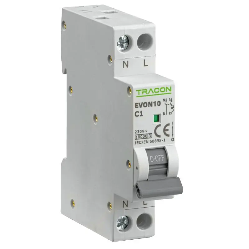 Oferta kończy się wkrótce - Wyłącznik nadprądowy 25A C 1P+N 10kA EVON10C25 Tracon