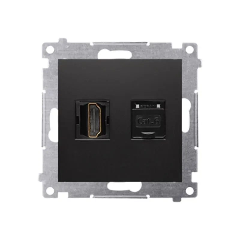 Simon 54 Premium czarny mat - gniazdo HDMI + RJ45 DGHRJ45.01/49 - Sprawdzony produkt