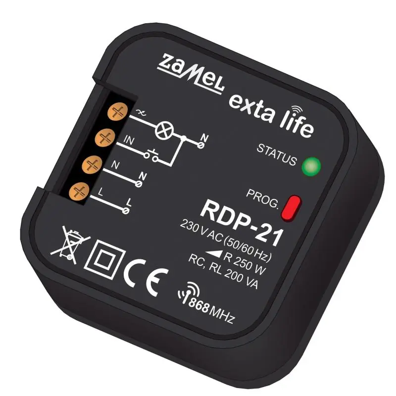 Exta Life - radiowy ściemniacz dopuszkowy 1-kanałowy RDP-21 | Oszczędź