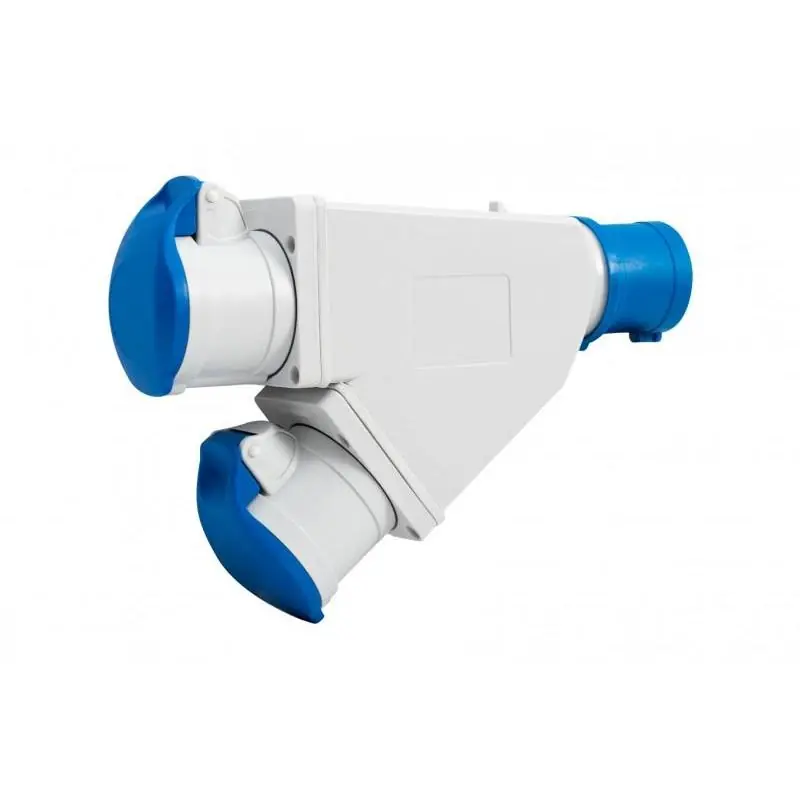 Cena obniżona | Adapter kempingowy - wtyk 16A 3p, gniazdo 2x16A 3P IP44