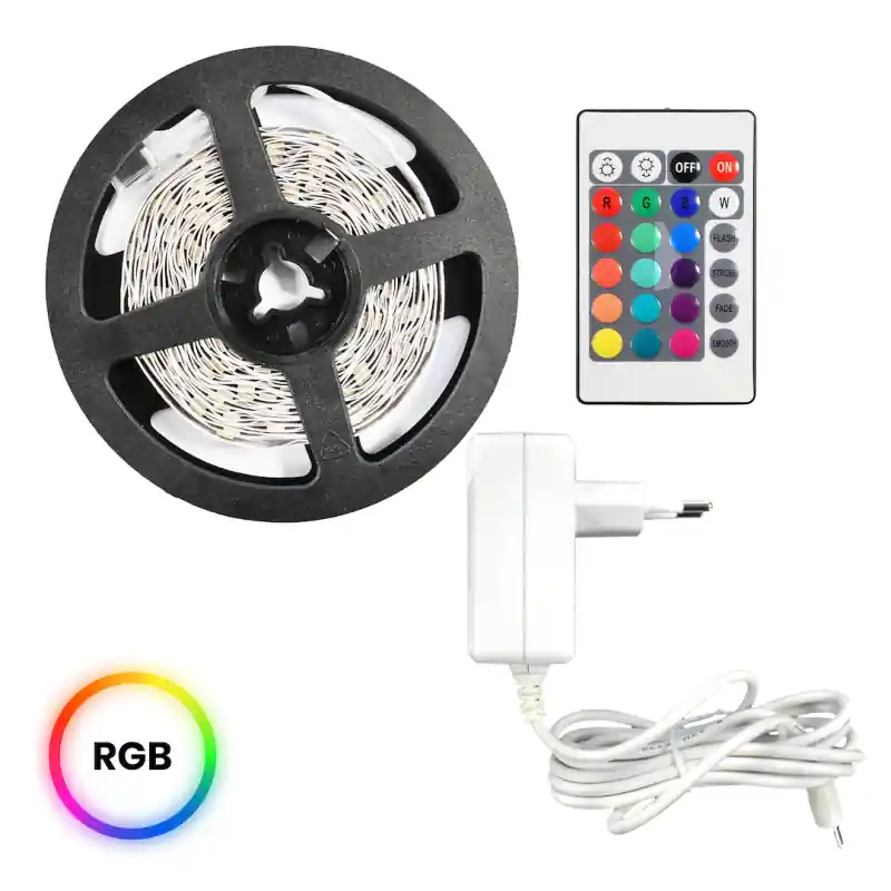 Zestaw Taśma Led RGB 5m IP54 Sterownik + Pilot - Darmowy zwrot