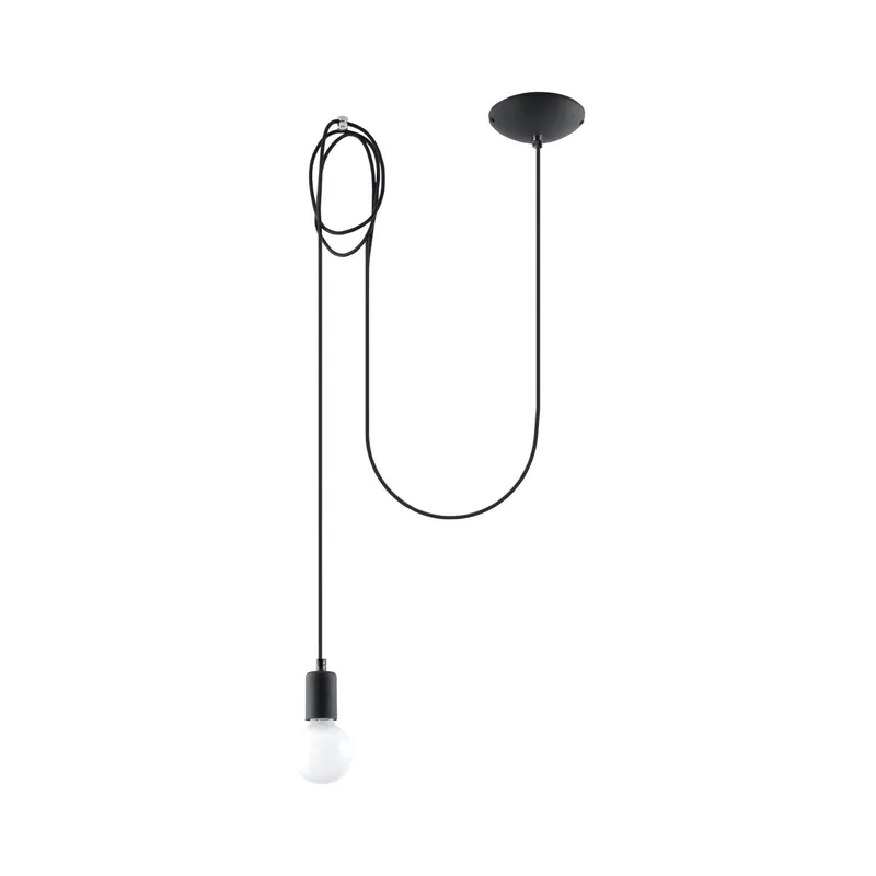 Lampa wisząca EDISON 1 LONG czarny - Łatwe zamówienie