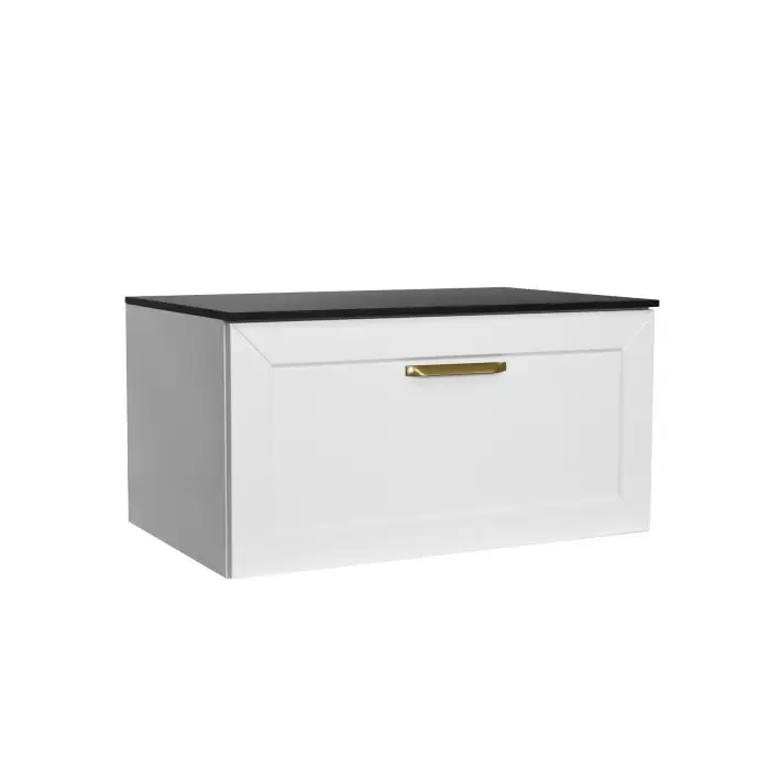 Oferta specjalna | Dexa szafka umywalkowa bez blatu z syfonem w komplecie uchwyt złoty 80/50/40 cm niebieska/ SUD-854-NZ