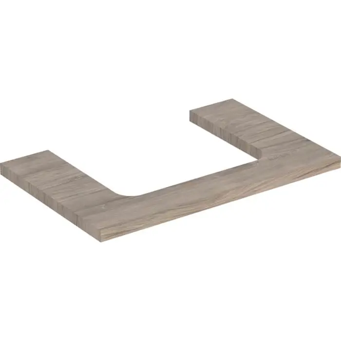 Blat pod umywalkę one z wycięciem, do prostokątnej umywalki nablatowej b=74.6cm, orzech włoski hickory, przekrój=na środku, melamina, struktura drewna 505.282.00.6 - Wyjątkowa oferta