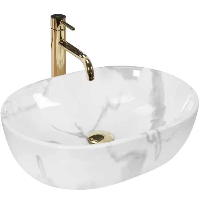 Amelia marmo shiny umywalka nablatowa REA-U8001 | Megacena