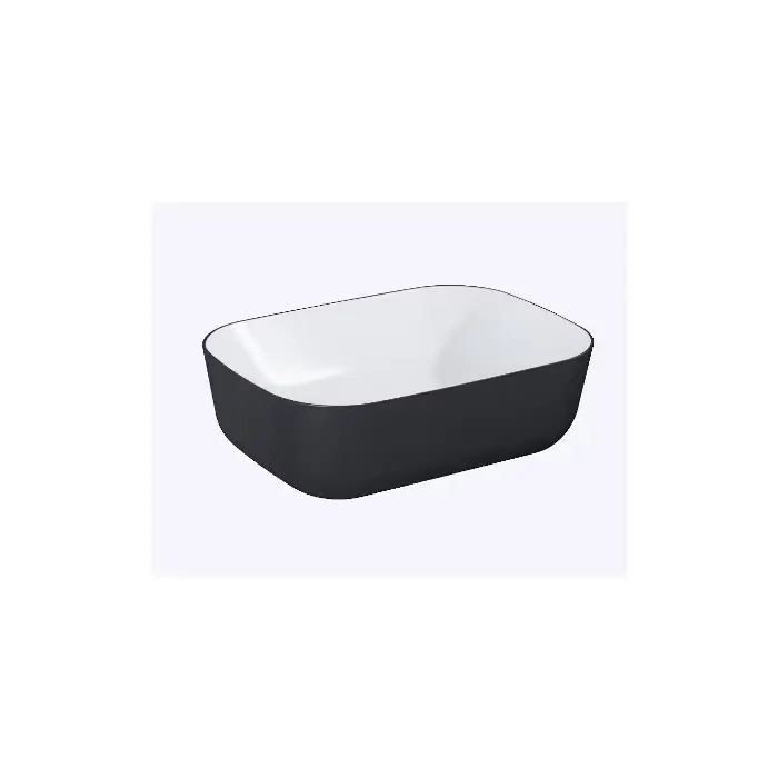 Tylko dziś | Umywalka reni bicolor 46x33 blat, ceram white hg/black matt RE040460896110