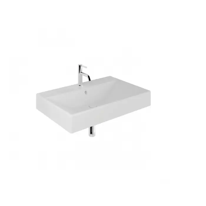 Resa umywalka ceramiczna podwieszana, prostokątna, 81x50, z otworem na baterię, biały mat 59WW8153 - Supercena