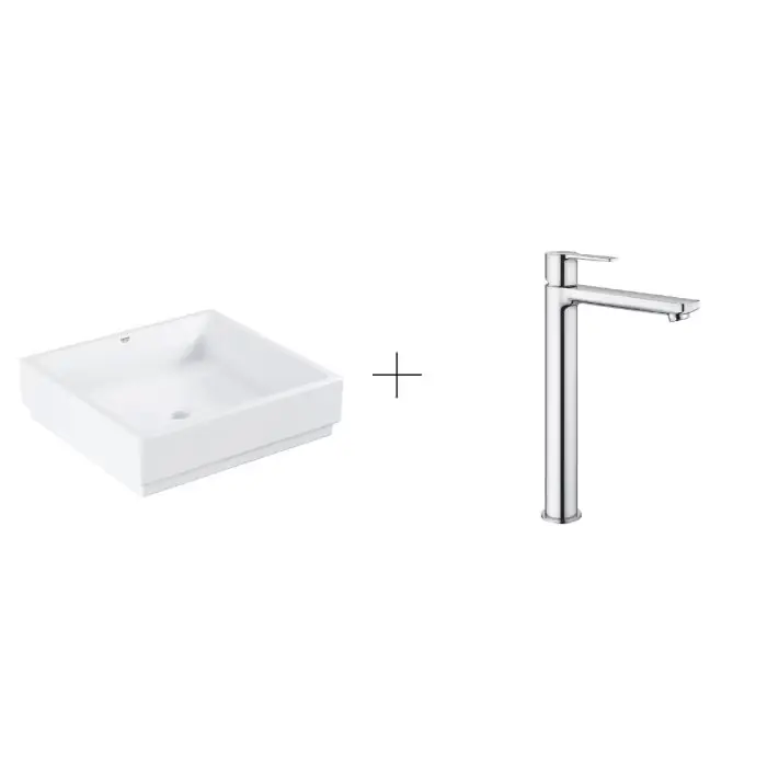 Wysoka jakość | Umywalka nablatowa 50 cm + bateria umywalkowa, rozmiar xl 3948100H+23405001