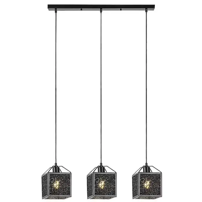 Profesjonalna jakość - Samilo lampa wisząca czarna e27 3x max 40w ip20 72219