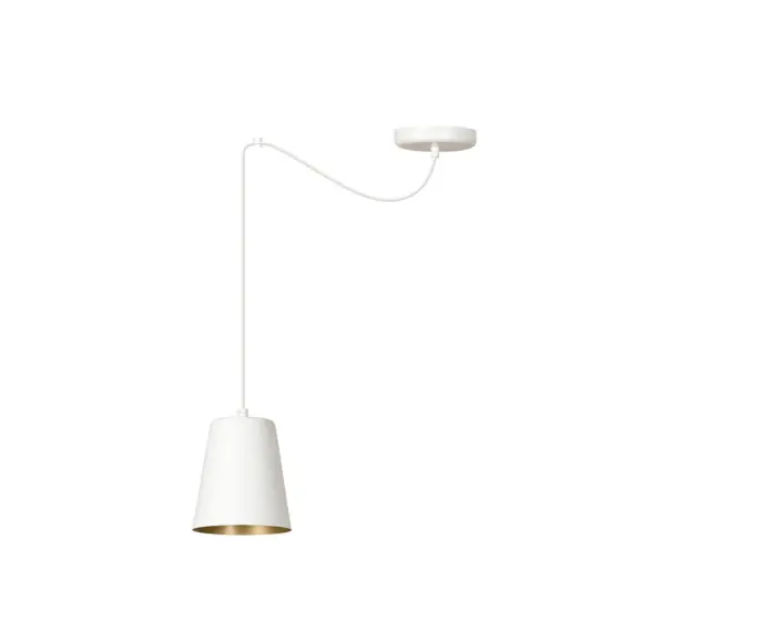 Hit cenowy - LAMPA WISZĄCA Emibig 1xE27 60W LINK 1 WHITE / GOLD 456/1
