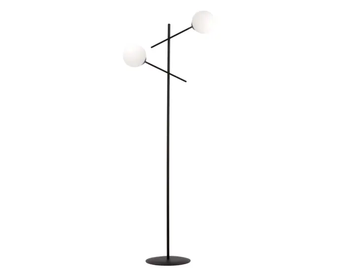 Lampa stojąca podłogowa Emibig 2xE14 40W LINEAR LP2 BLACK/OPAL 1169/LP2 | Zamów teraz