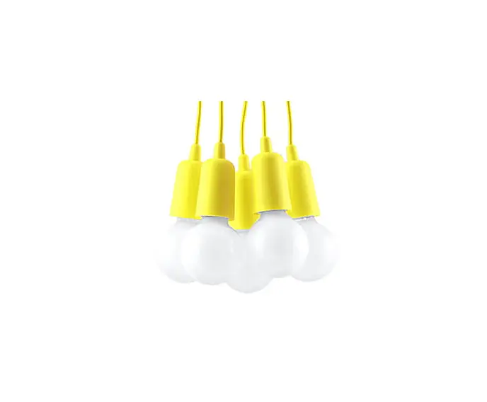 Obniżka - Żyrandol DIEGO 5 żółty Sollux Lighting SL.0580