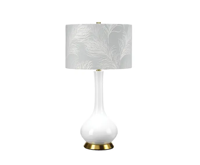 Oferta kończy się wkrótce - Lampa stołowa ceramiczna biała błękitna 69 cm Milo E27 60W Elstead