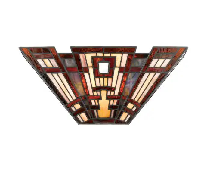 Kinkiet witrażowy Classic Craftsman 2xE14 60W Quoizel | Oszczędź