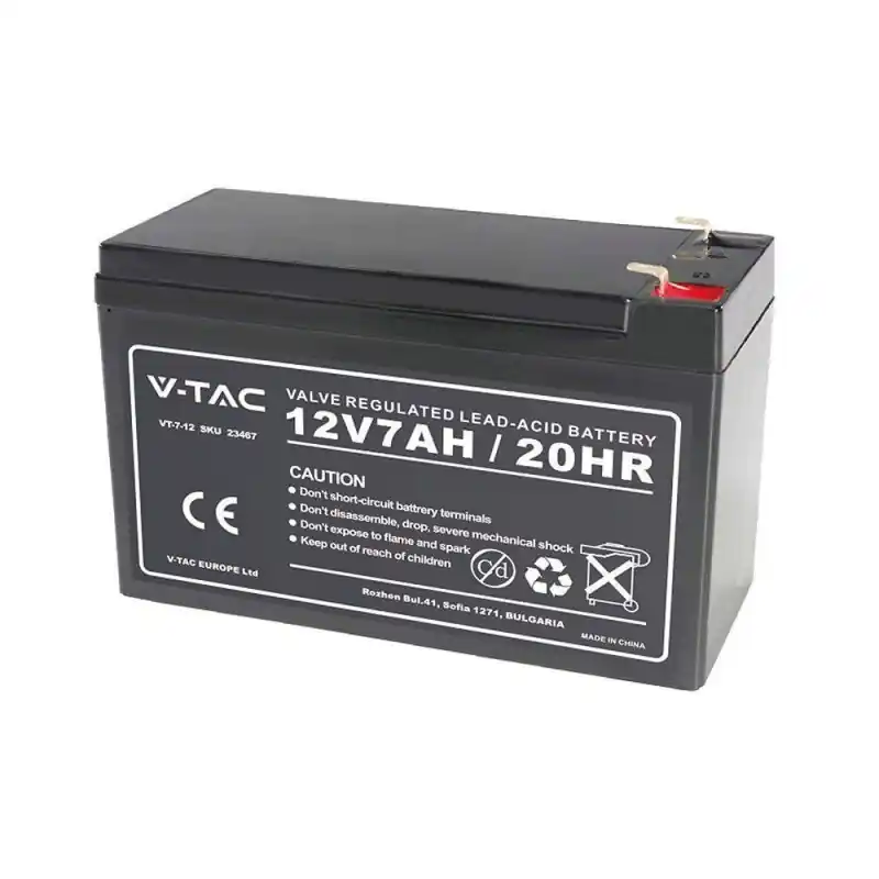 Akumulator żelowy bezobsługowy 7AH V-TAC T2 151x65x94(100)mm VT-7-12 5 lat gwarancji - Sprawdzony produkt