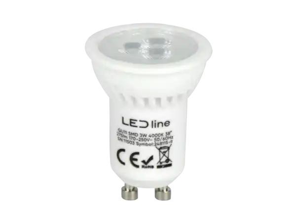Żarówka LED line GU11 SMD 170-250V AC 3W 330lm 38° biała dzienna 4000K | Prosto od producenta