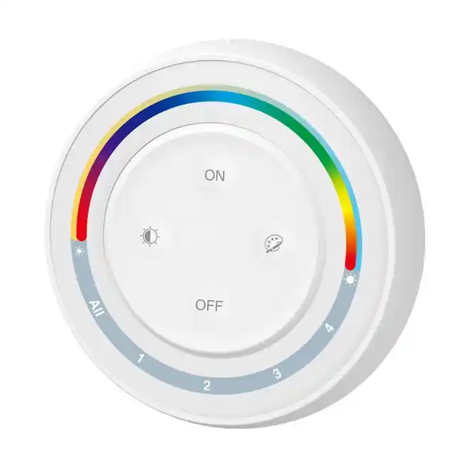 MiBoxer panel ścienny RGB+CCT 4-strefowy RAINBOW, dotykowy 2.4GHz (S2W+) | Nie czekaj